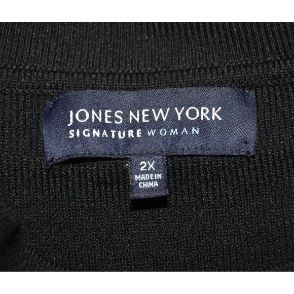 Jones New York Womens Plus 2X Black & White Snap Up Cardigan Sweater Career NICE - Picture 7 of 9